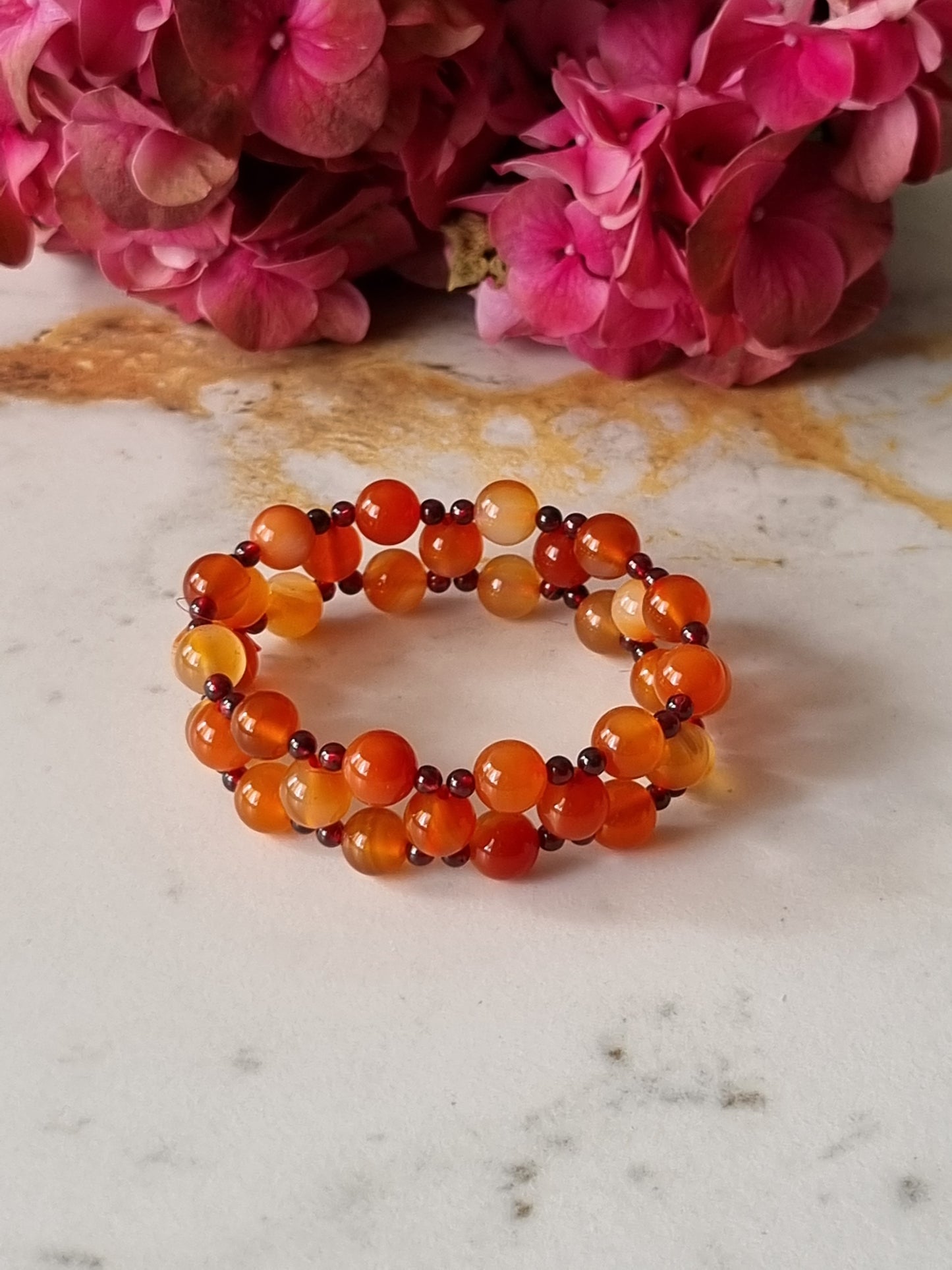 3-tier Red Carnelian Bracelet