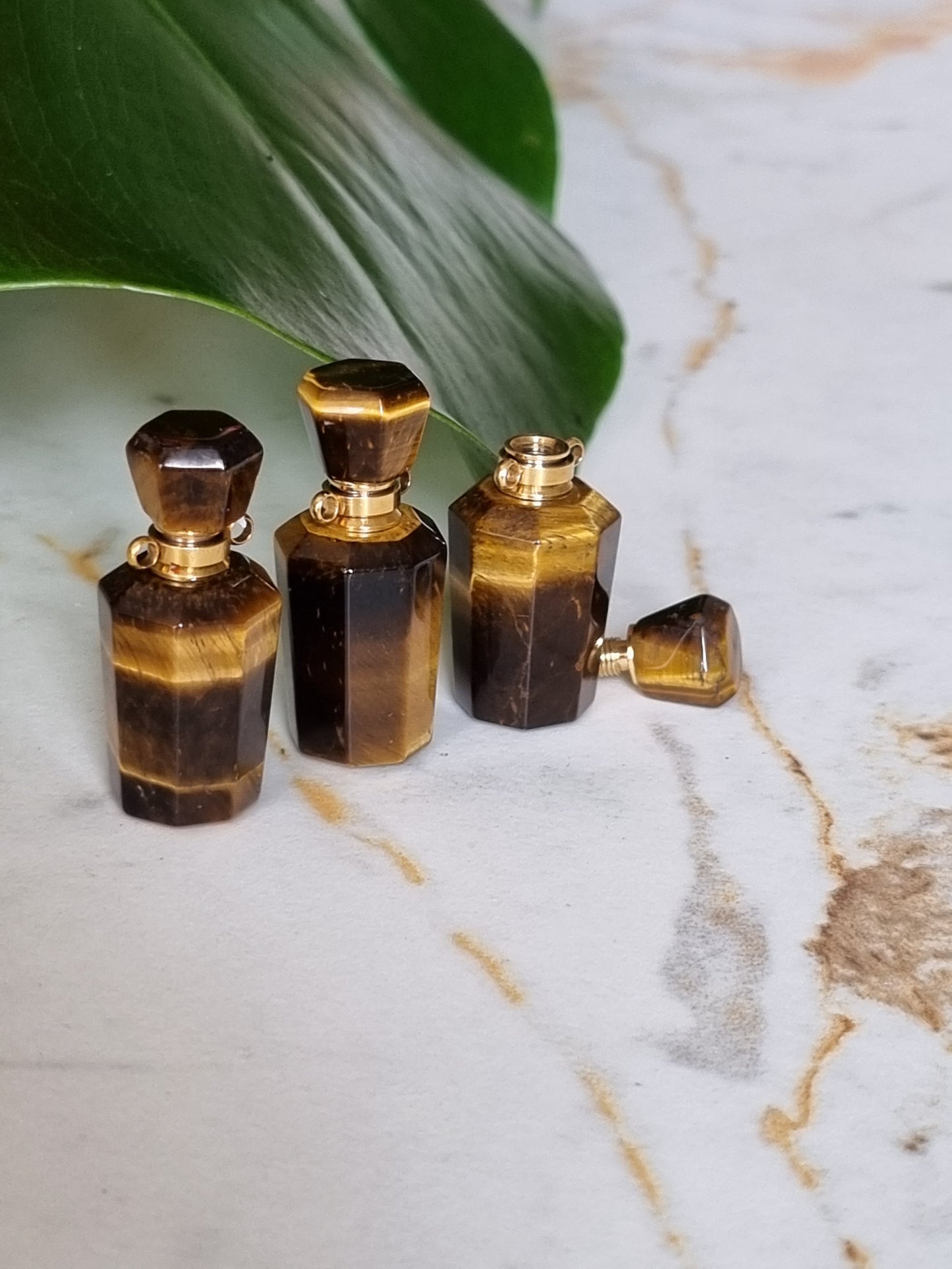 Yellow Tiger Eye Perfume Bottle