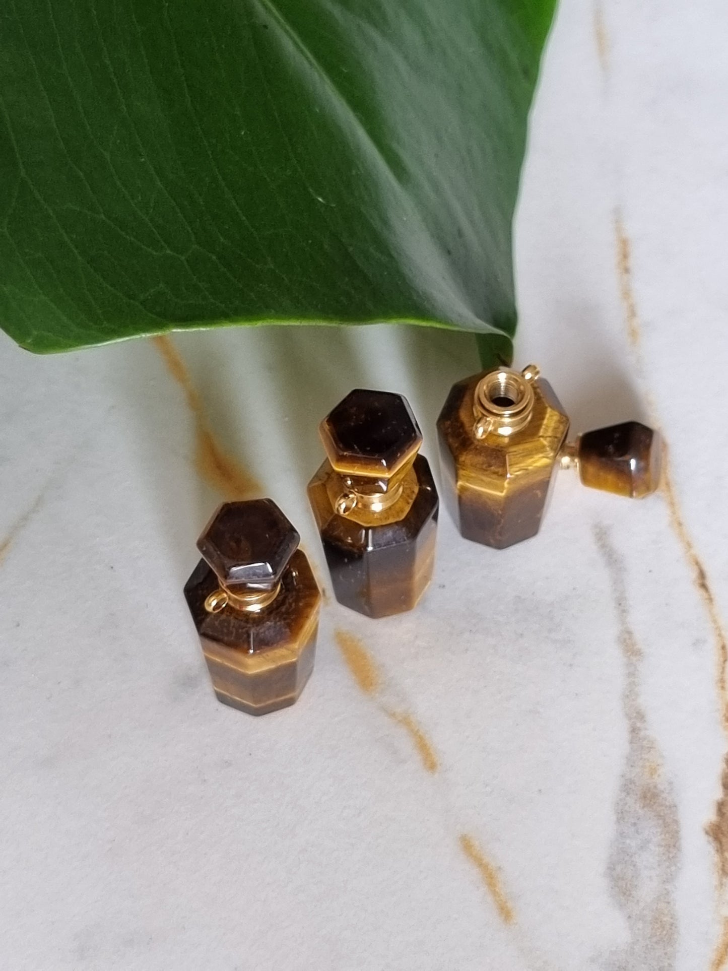 Yellow Tiger Eye Perfume Bottle
