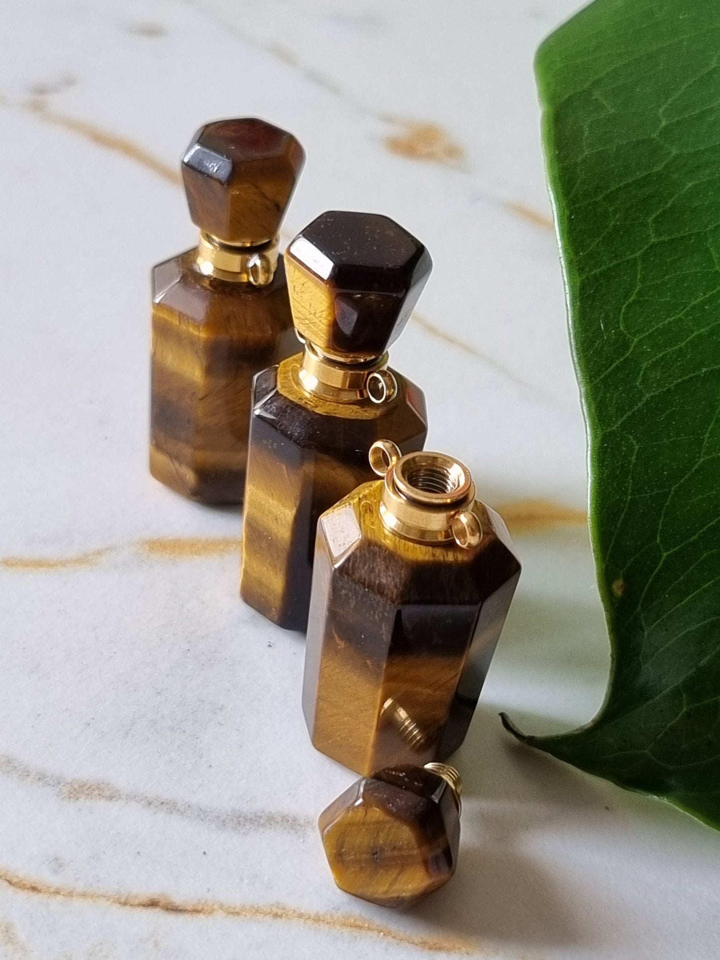 Yellow Tiger Eye Perfume Bottle
