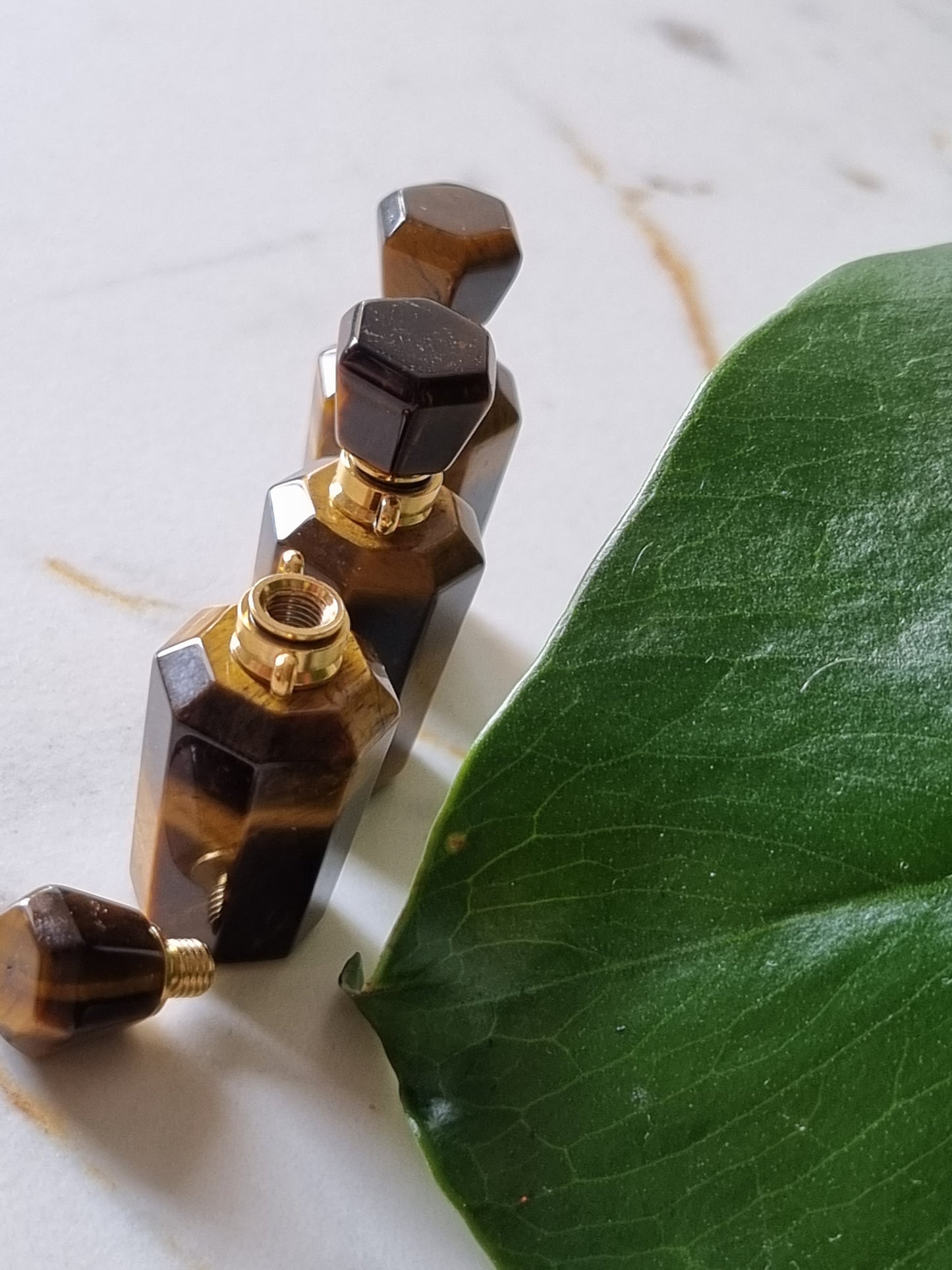 Yellow Tiger Eye Perfume Bottle