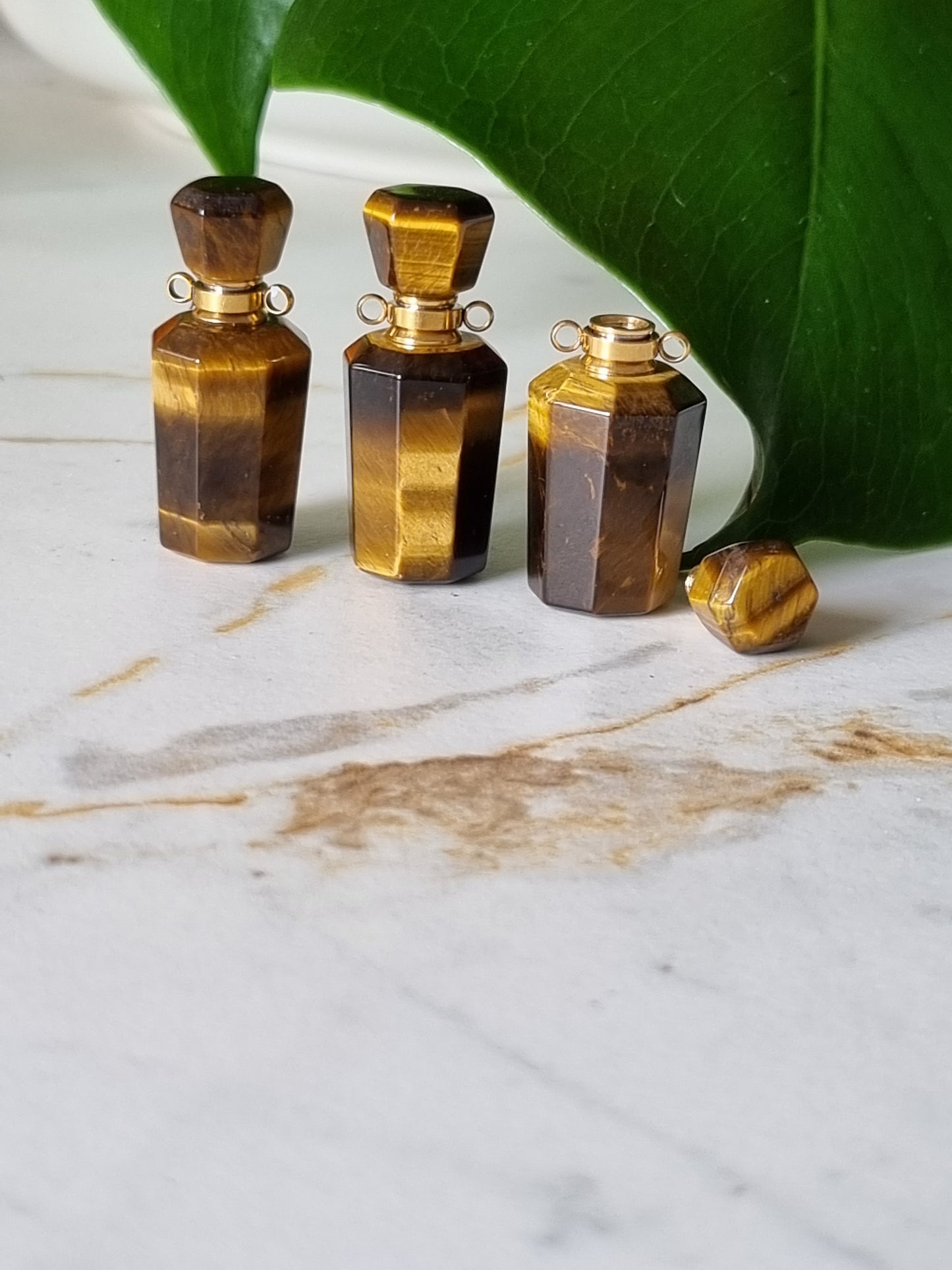 Yellow Tiger Eye Perfume Bottle