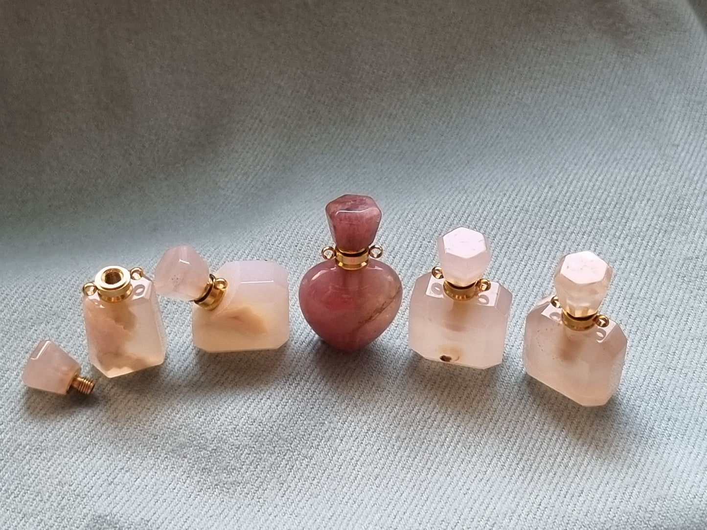Cherry Blossom Agate Miniature Perfume Bottle (Flower Agate)