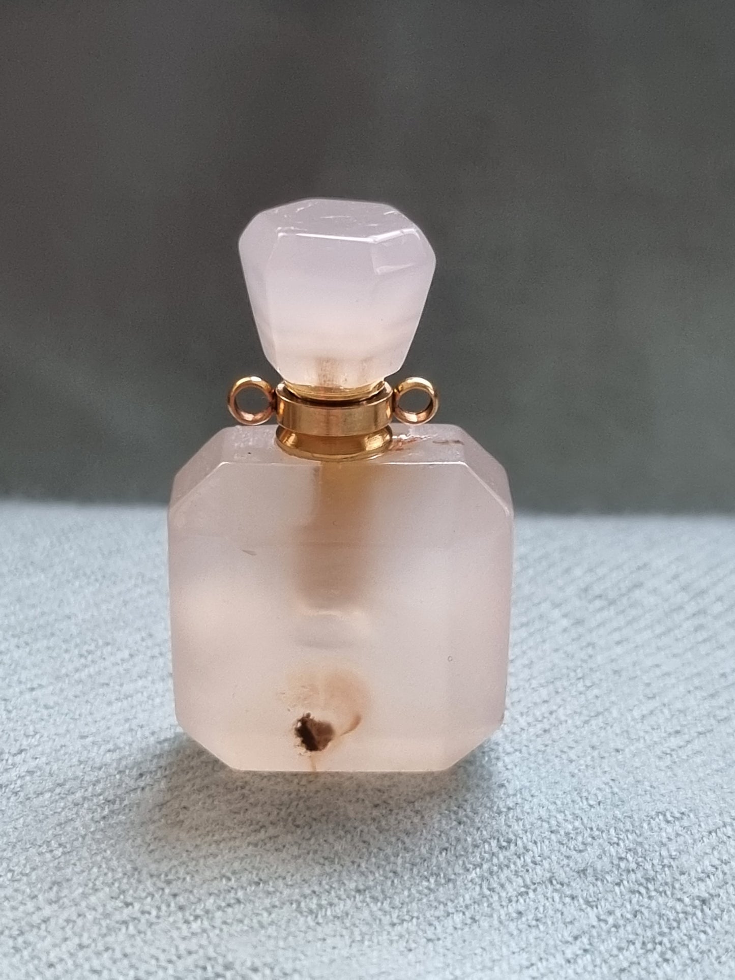 Cherry Blossom Agate Miniature Perfume Bottle (Flower Agate)