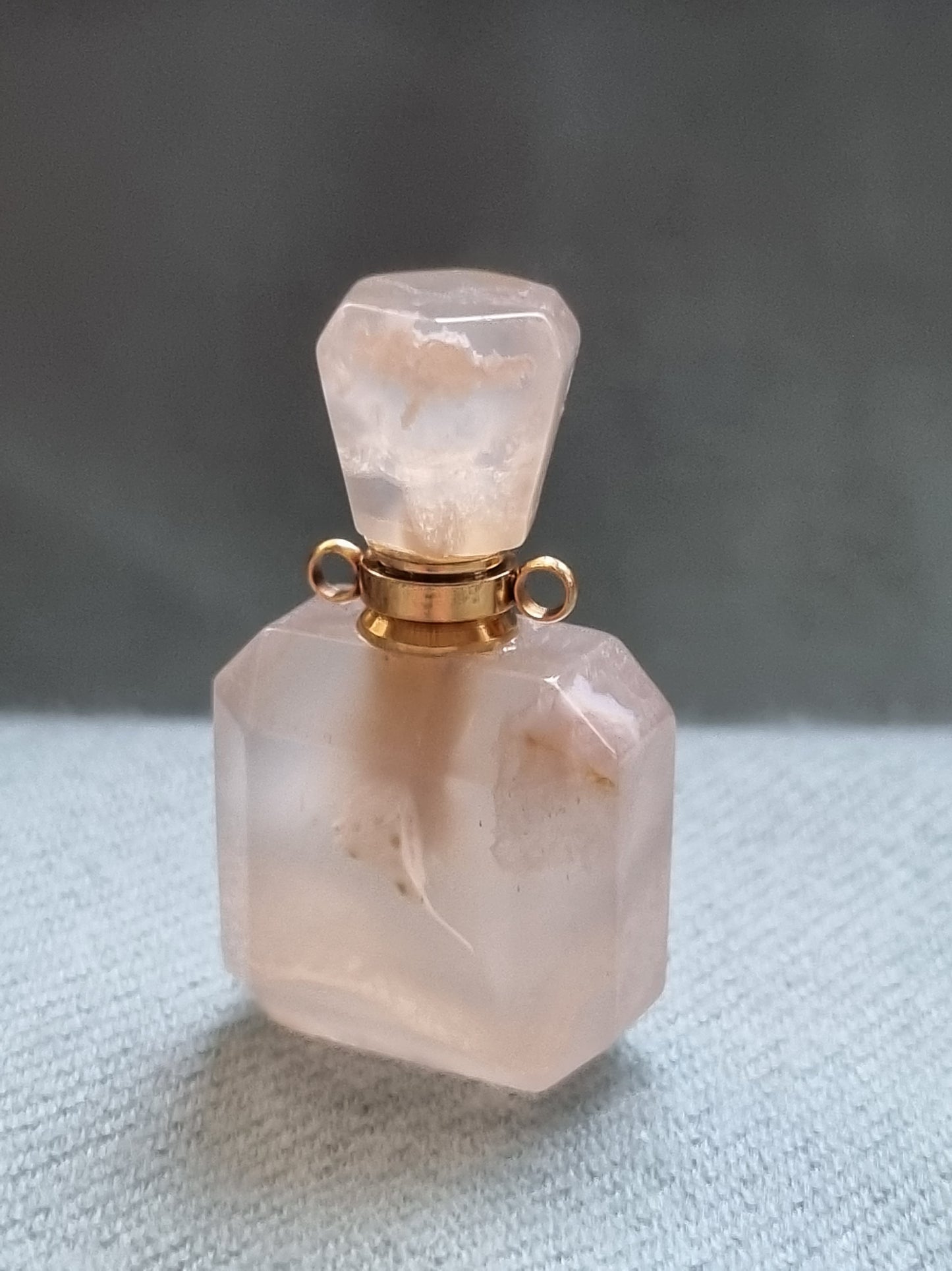 Cherry Blossom Agate Miniature Perfume Bottle (Flower Agate)