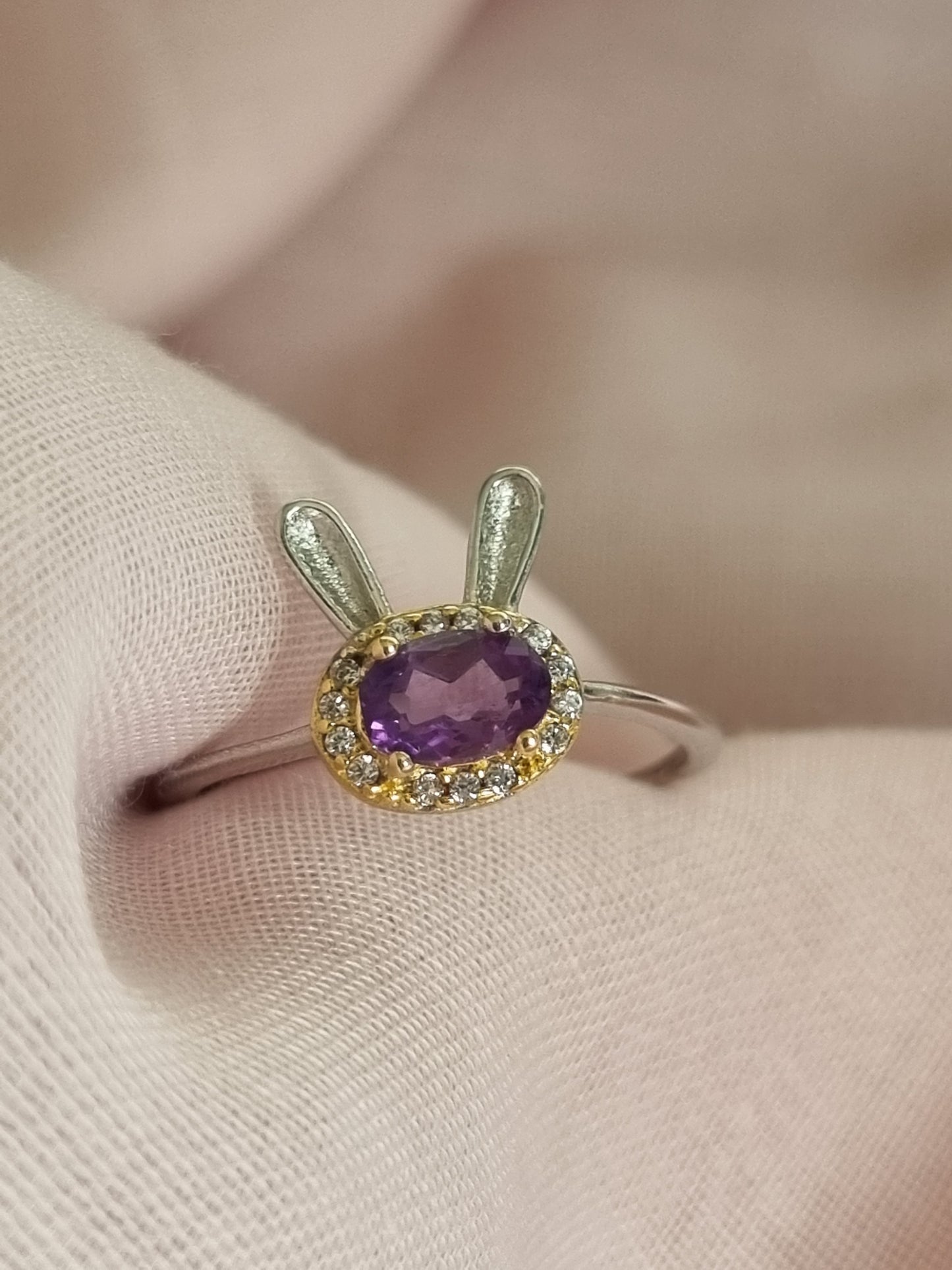 Amethyst Bunny Ring