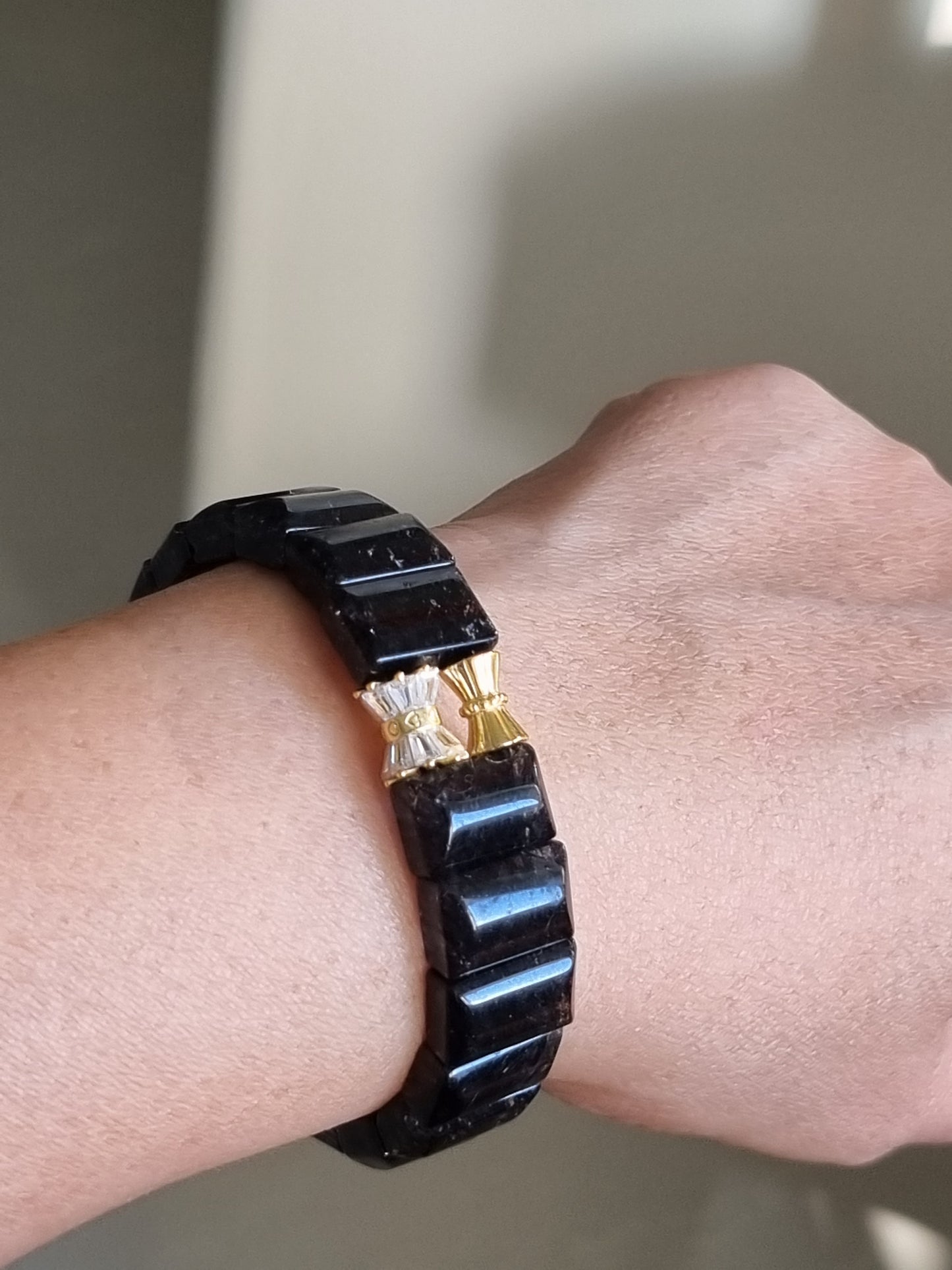 Black Rutilated Quartz Shou Pai Bracelet