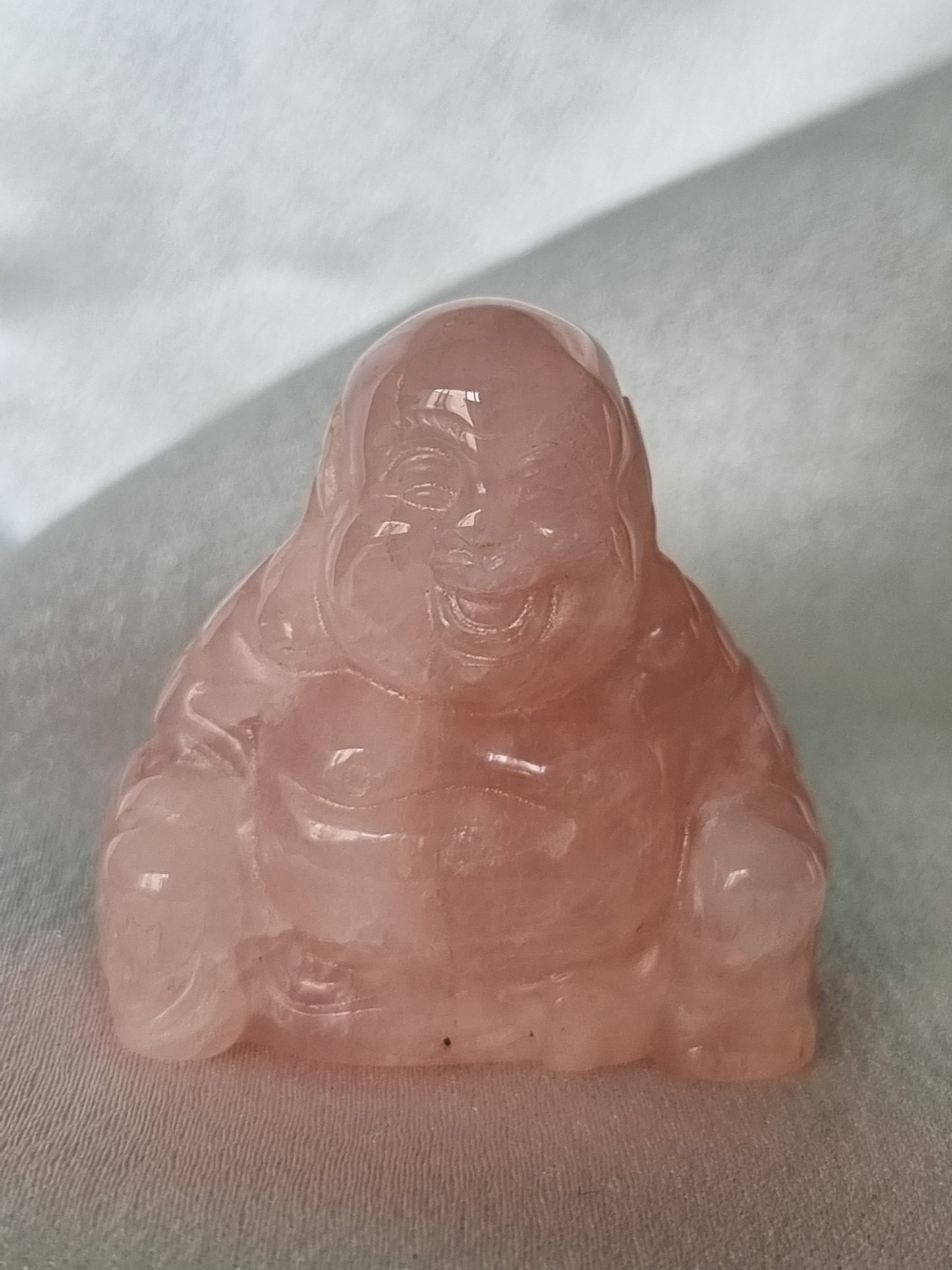 Rose Quartz Laughing Buddha