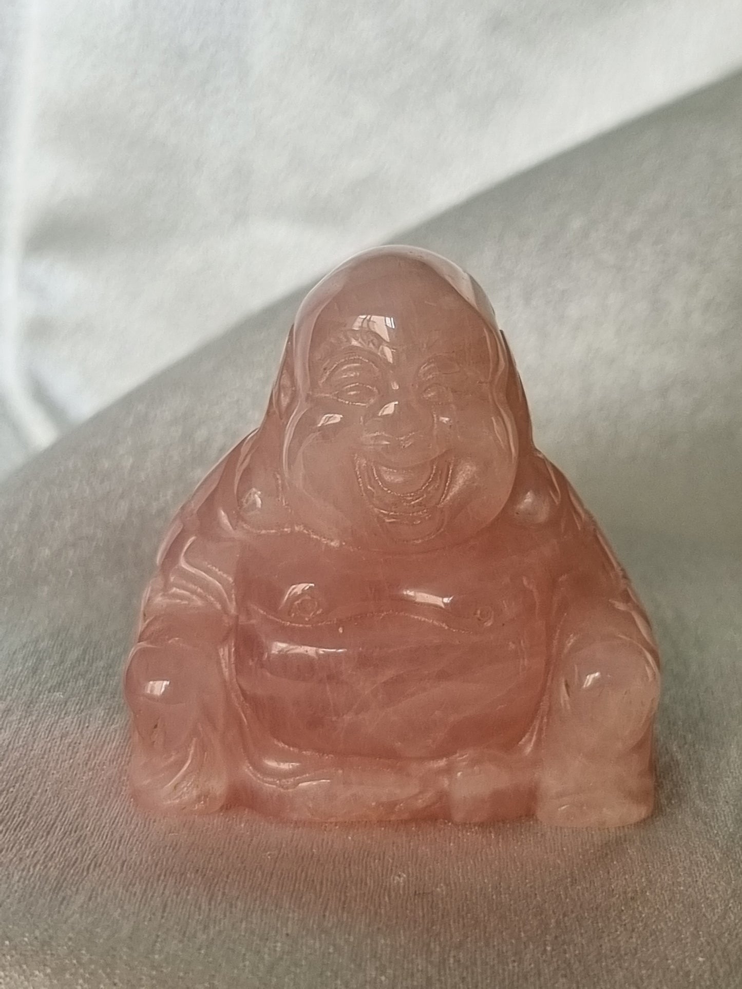 Rose Quartz Laughing Buddha