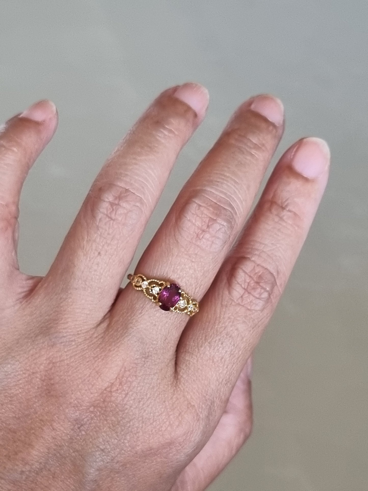 Purple Garnet Ring