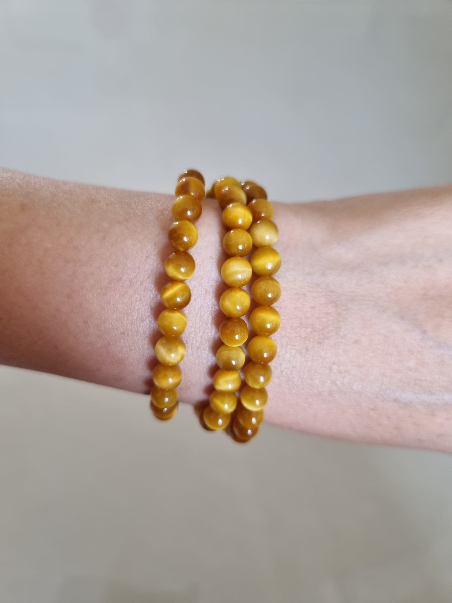 Golden Tiger Eye 3-round Bracelet