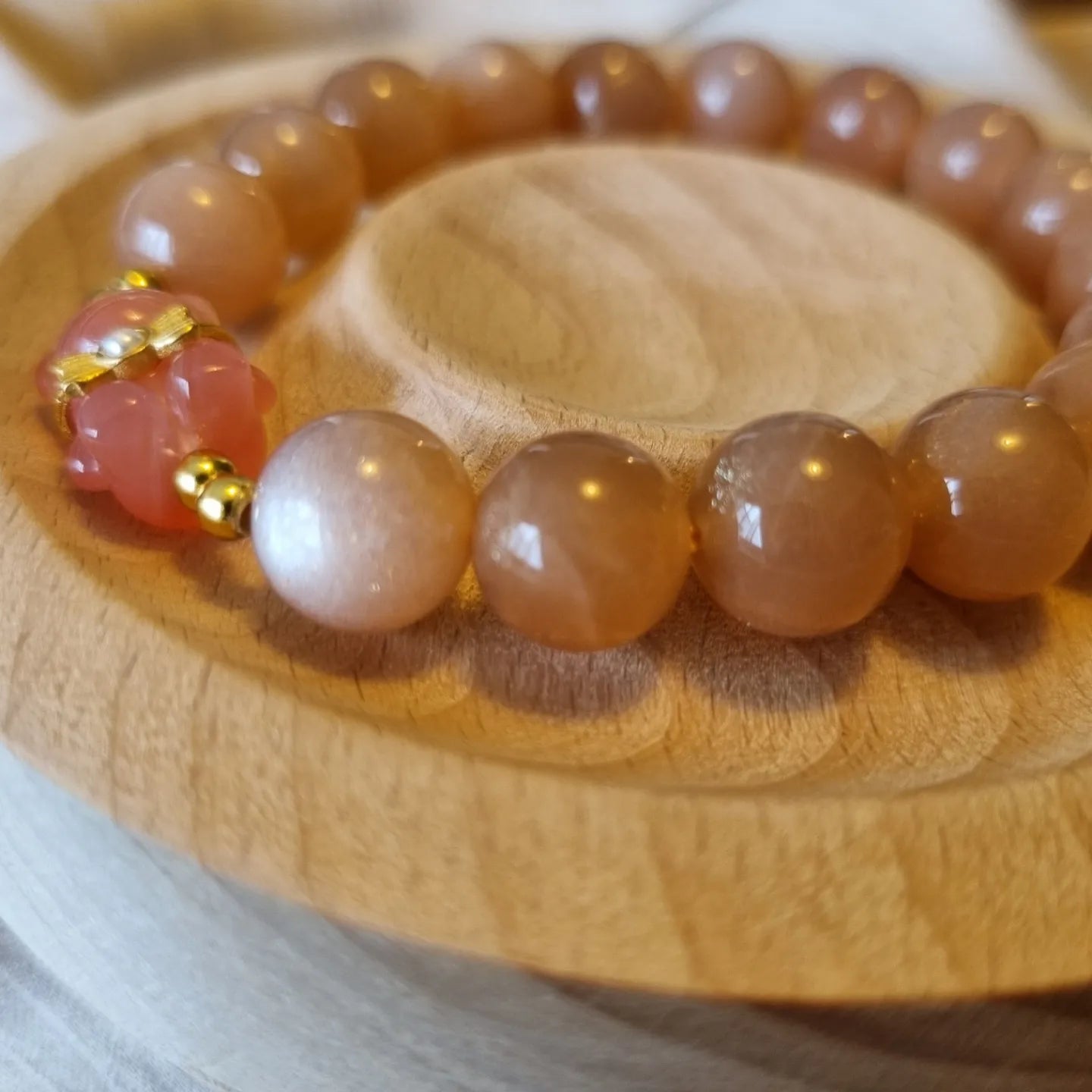 Peach Moonstone Bracelet