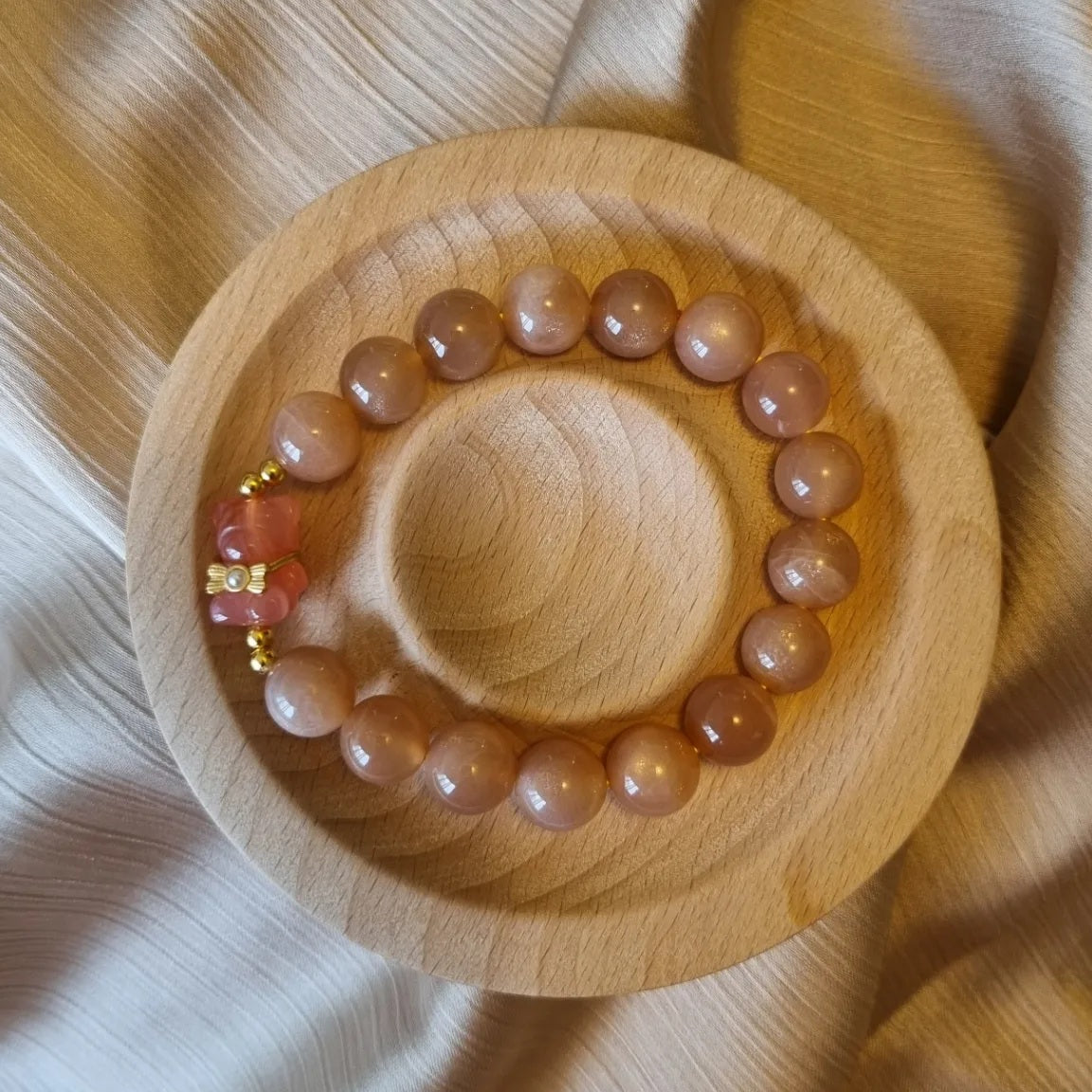Peach Moonstone Bracelet