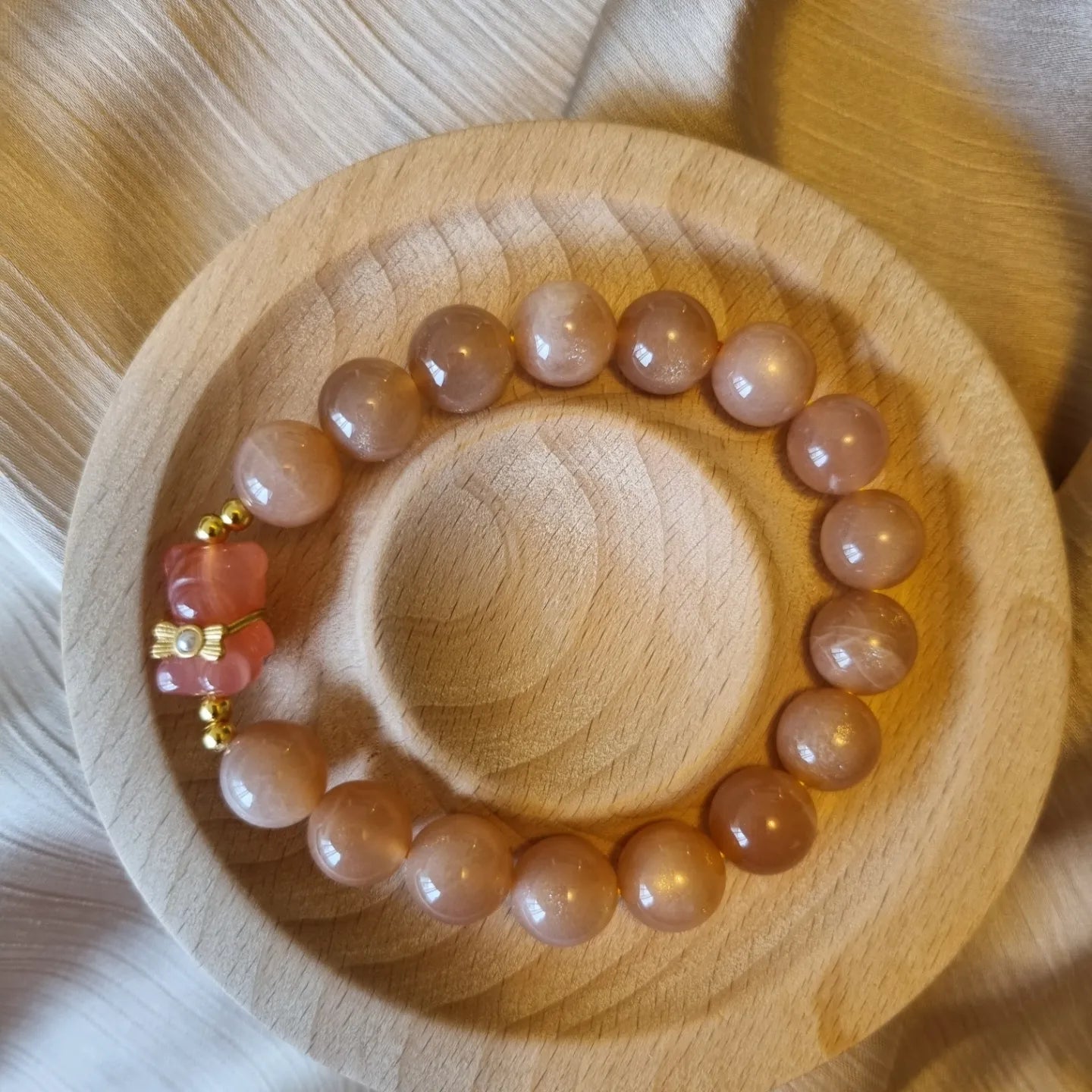 Peach Moonstone Bracelet