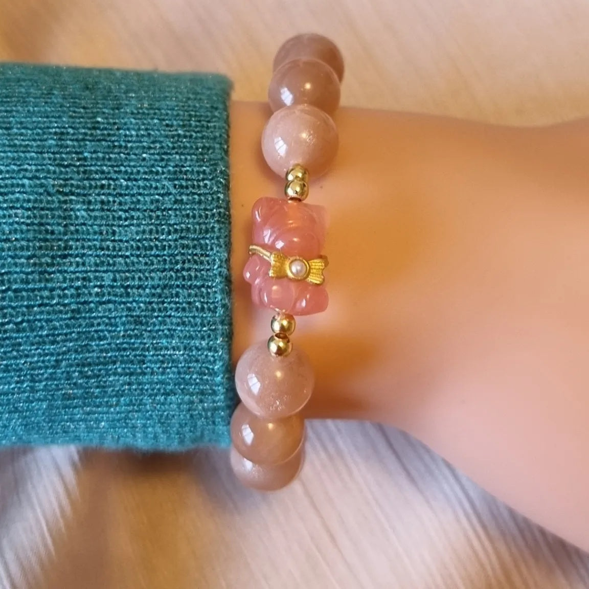 Peach Moonstone Bracelet