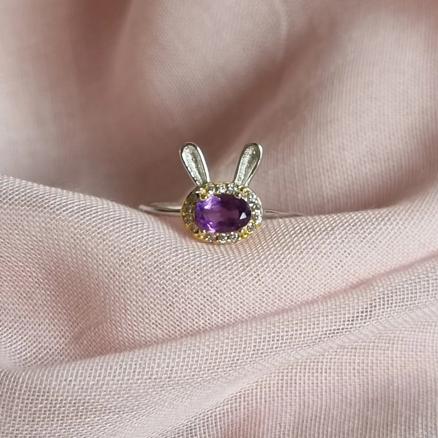 Amethyst Bunny Ring
