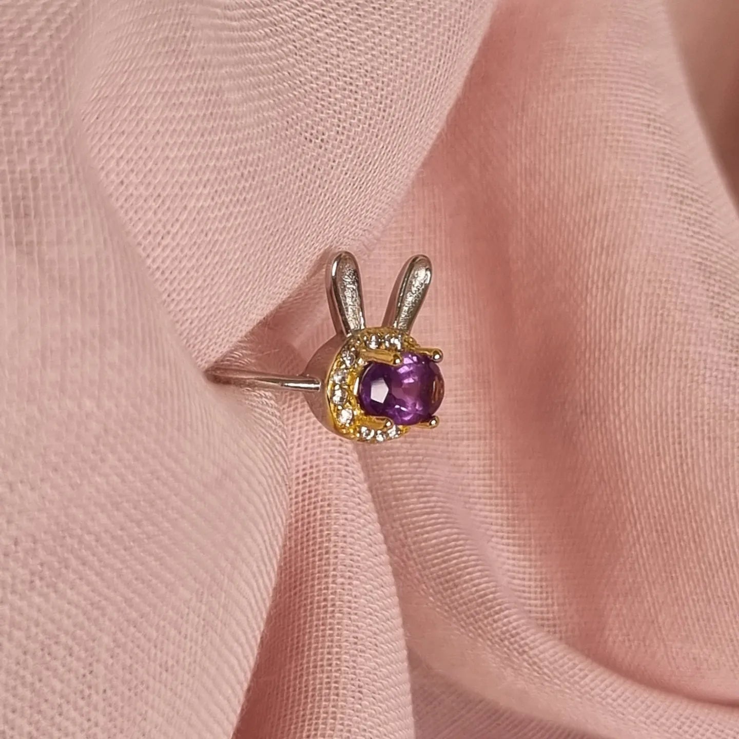 Amethyst Bunny Ring