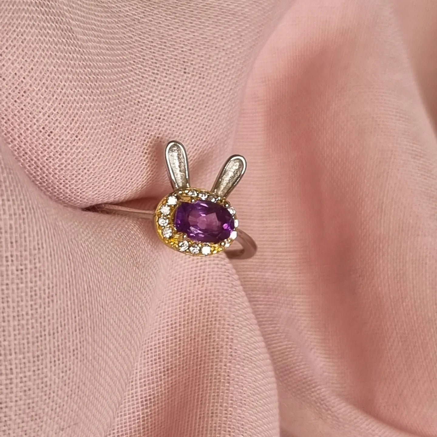 Amethyst Bunny Ring