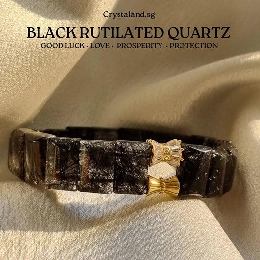 Black Rutilated Quartz Shou Pai Bracelet