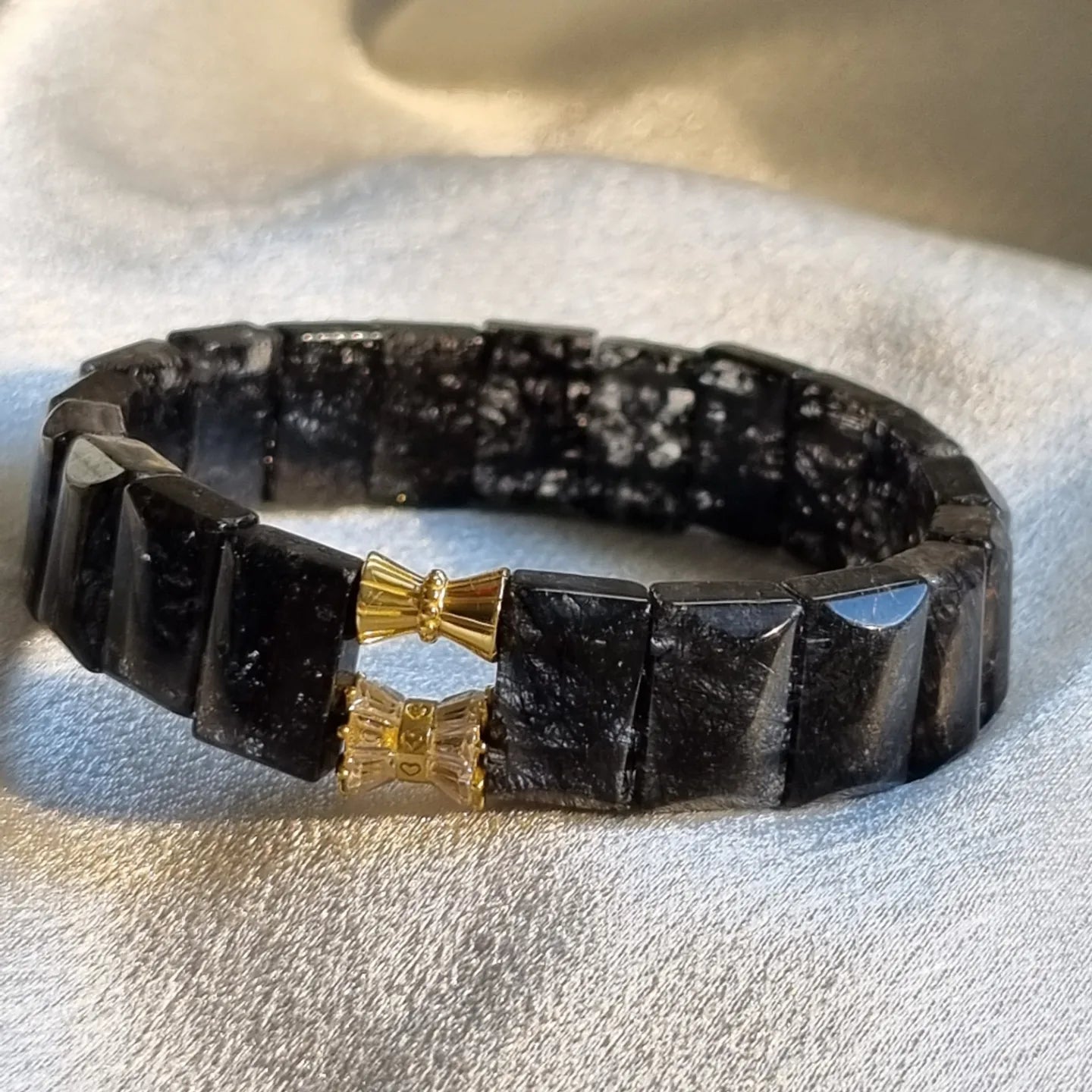 Black Rutilated Quartz Shou Pai Bracelet
