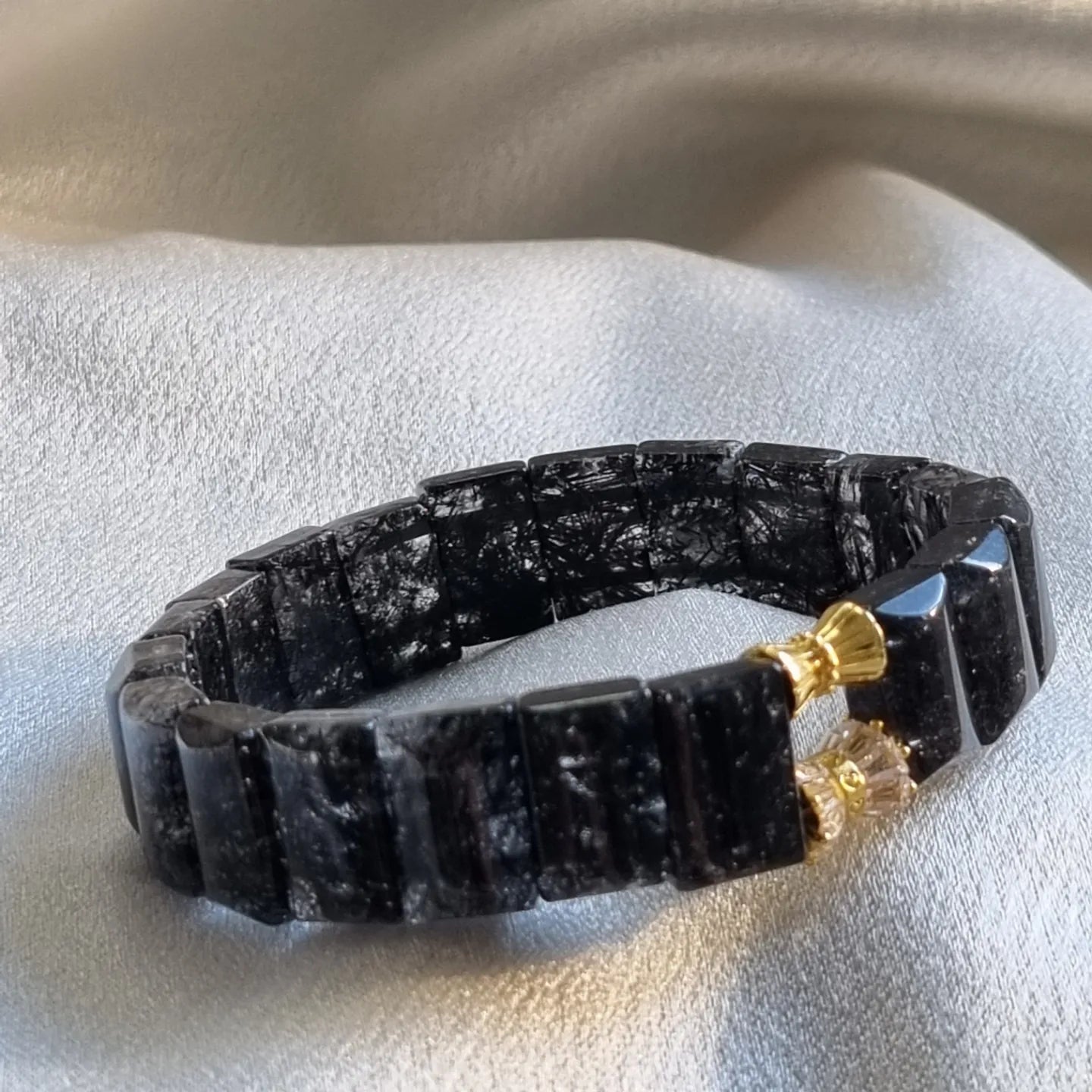Black Rutilated Quartz Shou Pai Bracelet