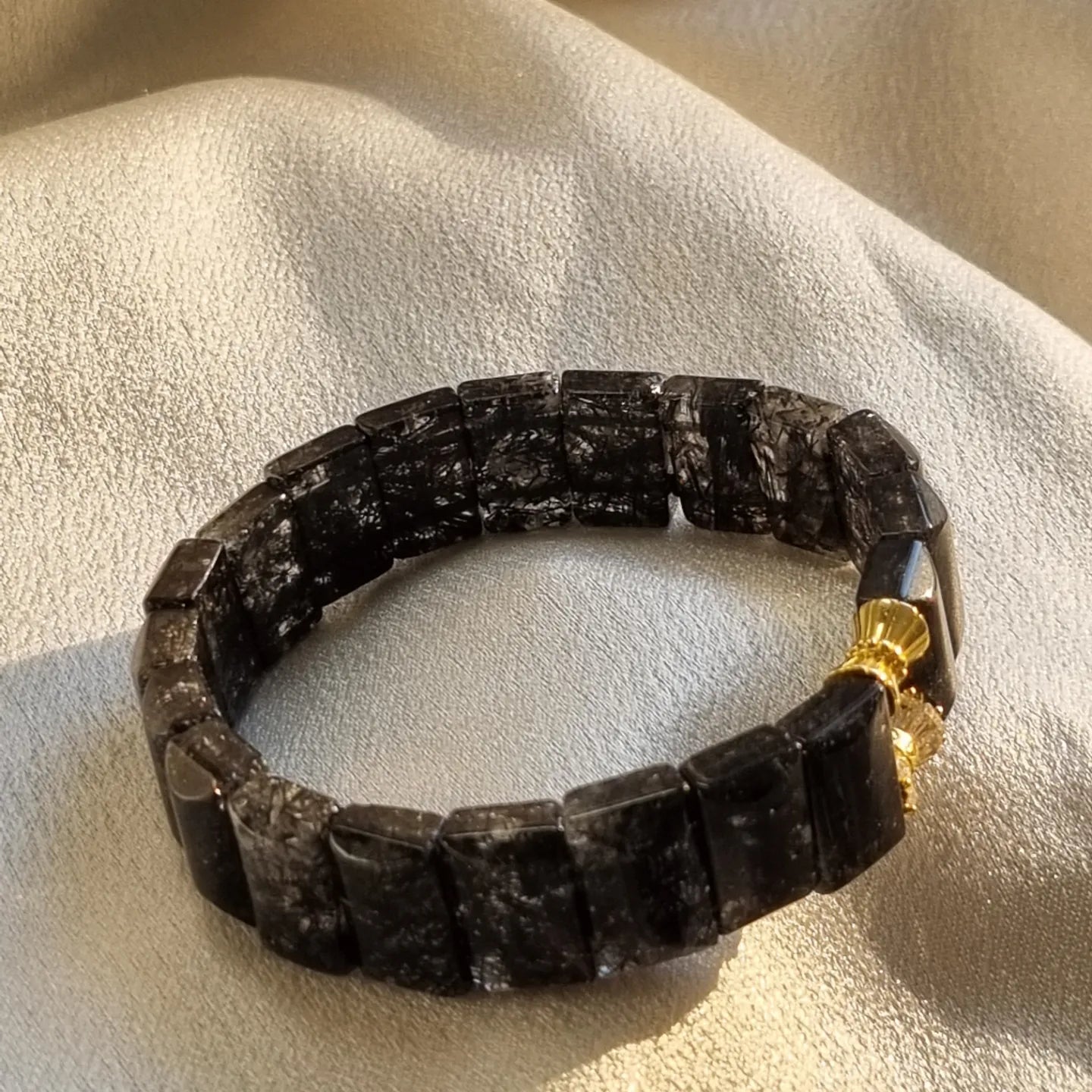 Black Rutilated Quartz Shou Pai Bracelet