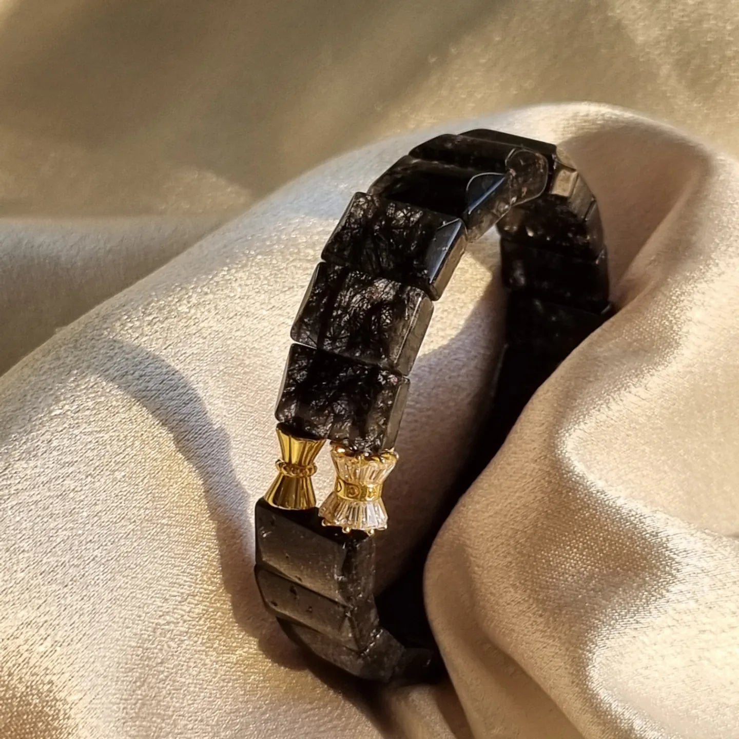 Black Rutilated Quartz Shou Pai Bracelet