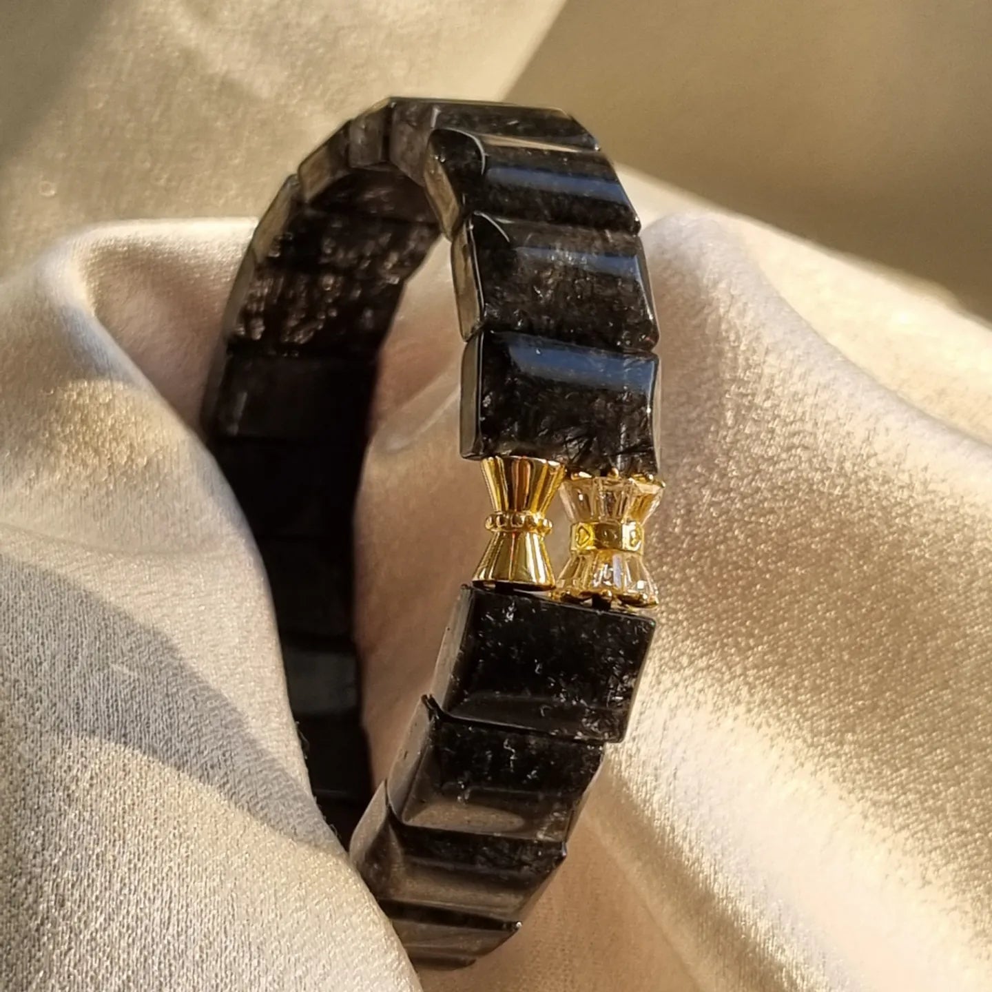 Black Rutilated Quartz Shou Pai Bracelet