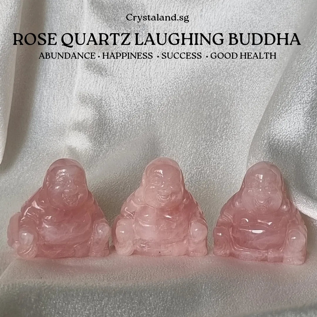 Rose Quartz Laughing Buddha
