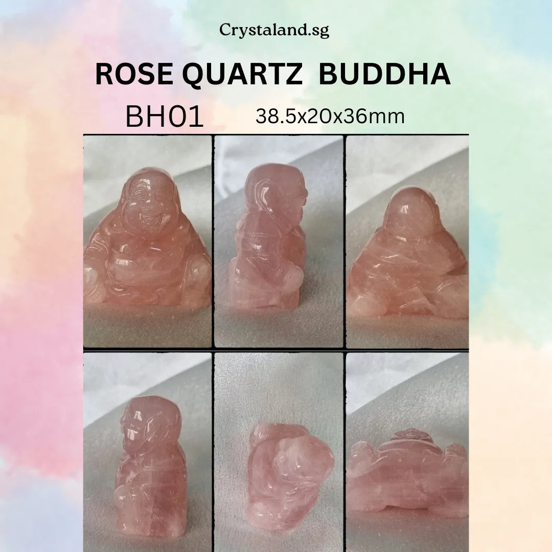 Rose Quartz Laughing Buddha