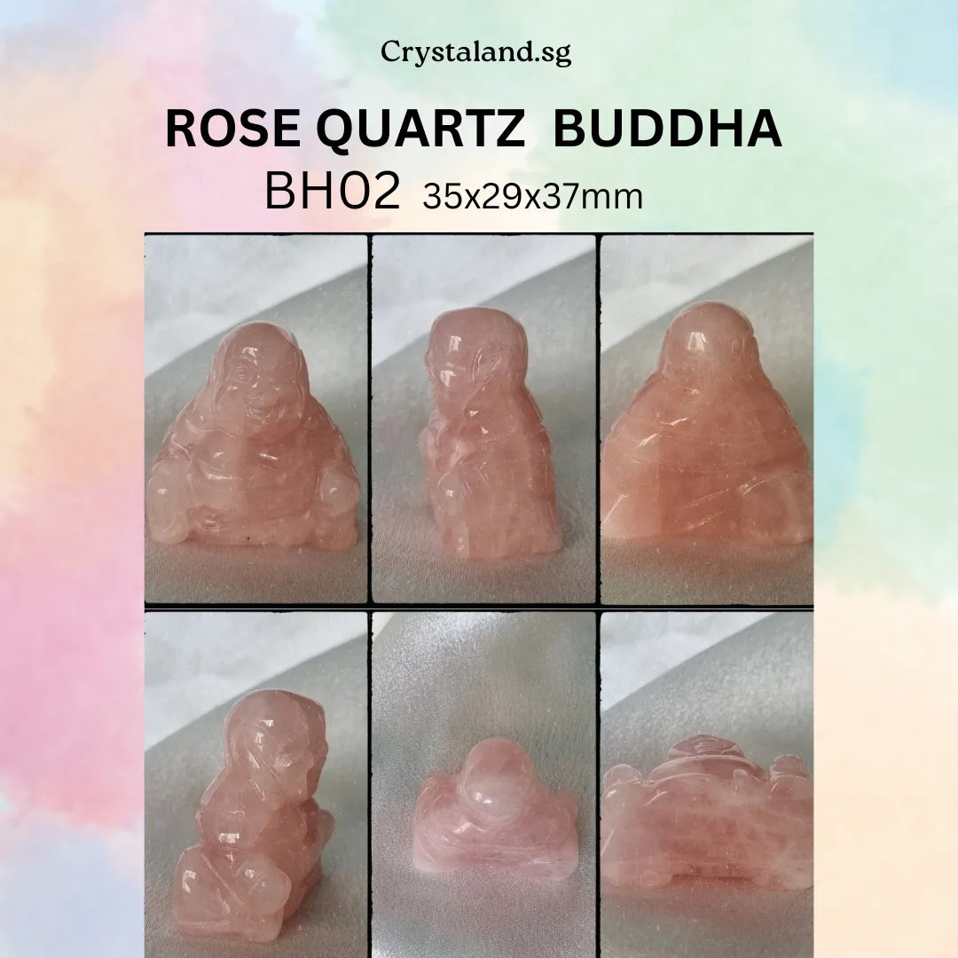 Rose Quartz Laughing Buddha