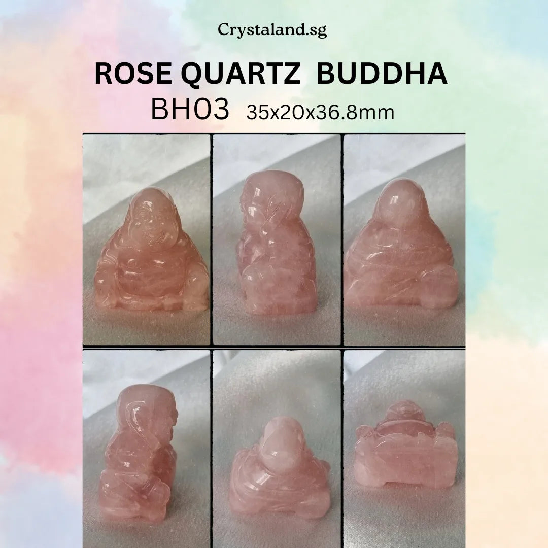 Rose Quartz Laughing Buddha