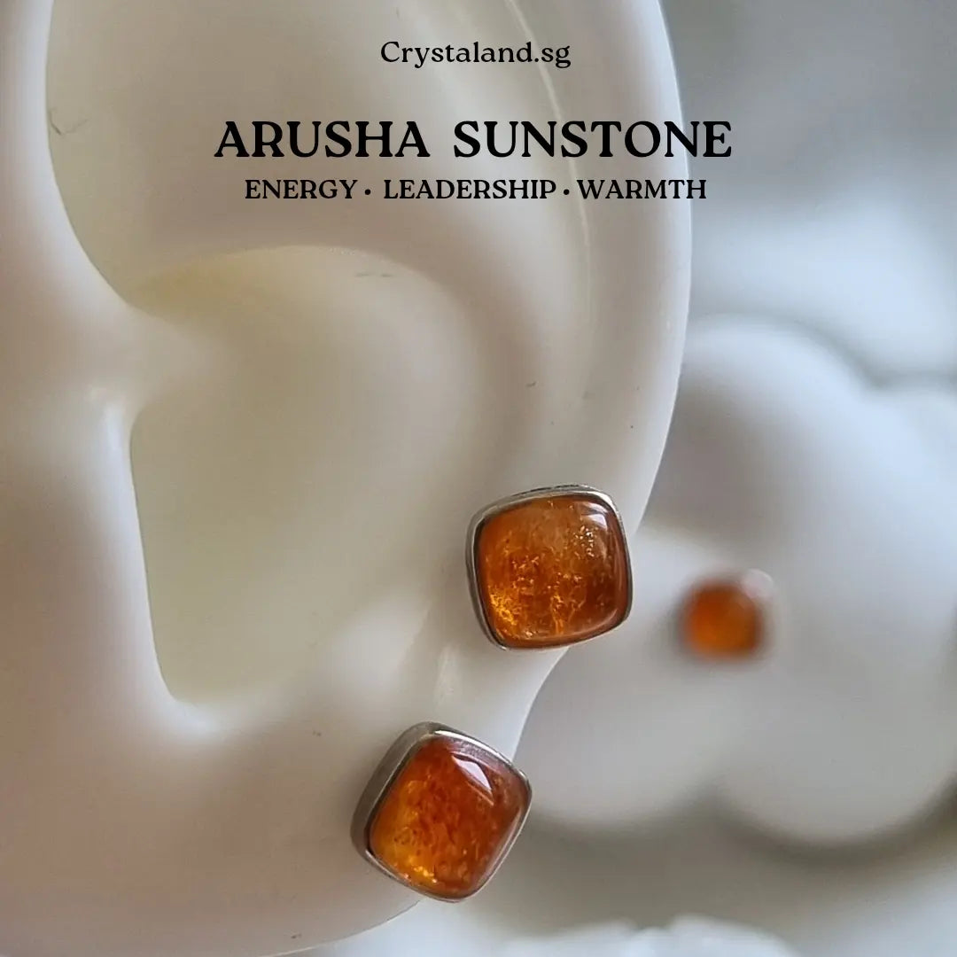 Golden Sunstone Earstud