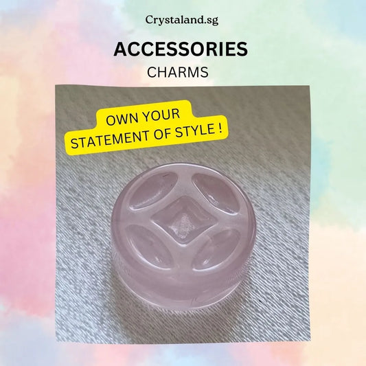 Rose Quarte Coin Charm