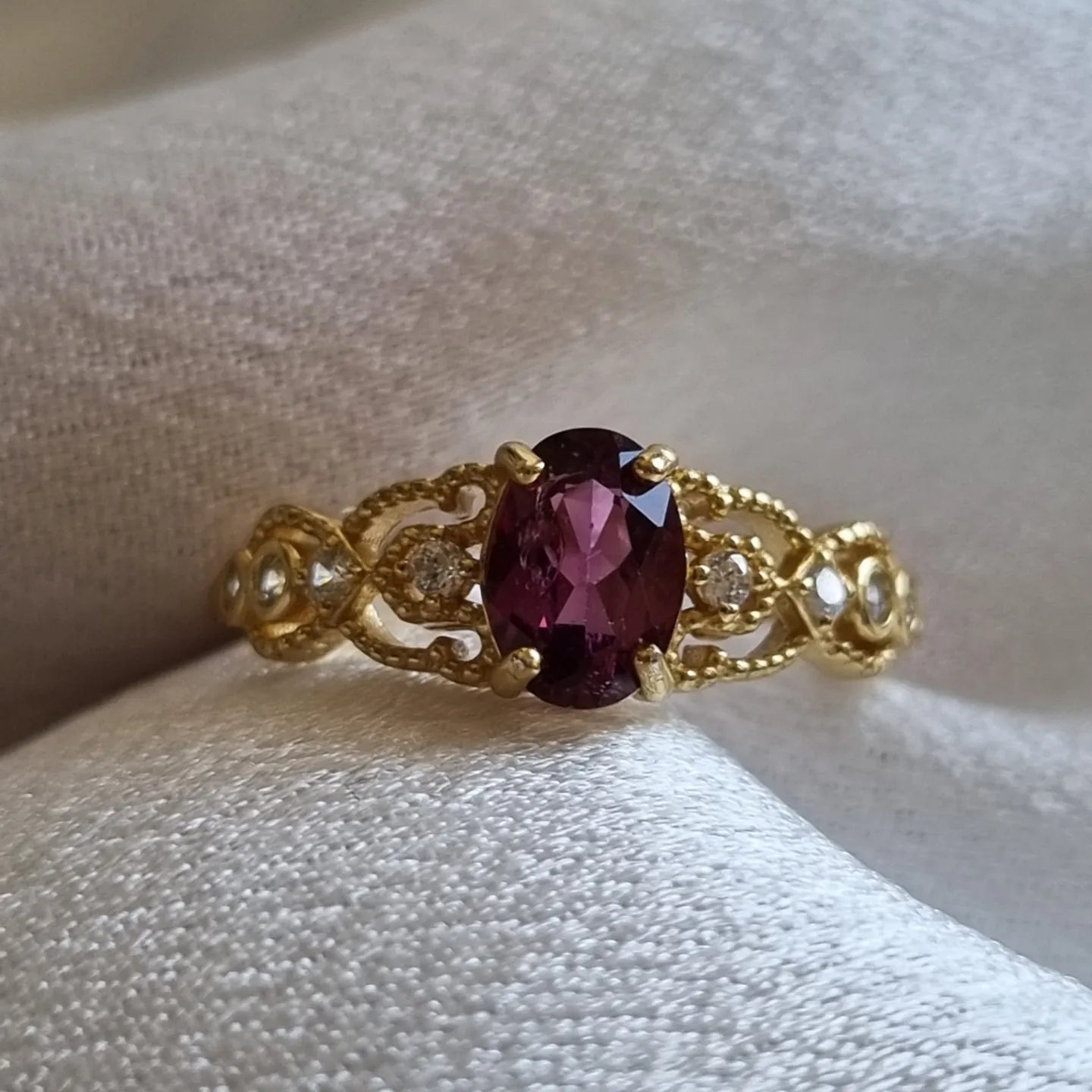Purple Garnet Ring