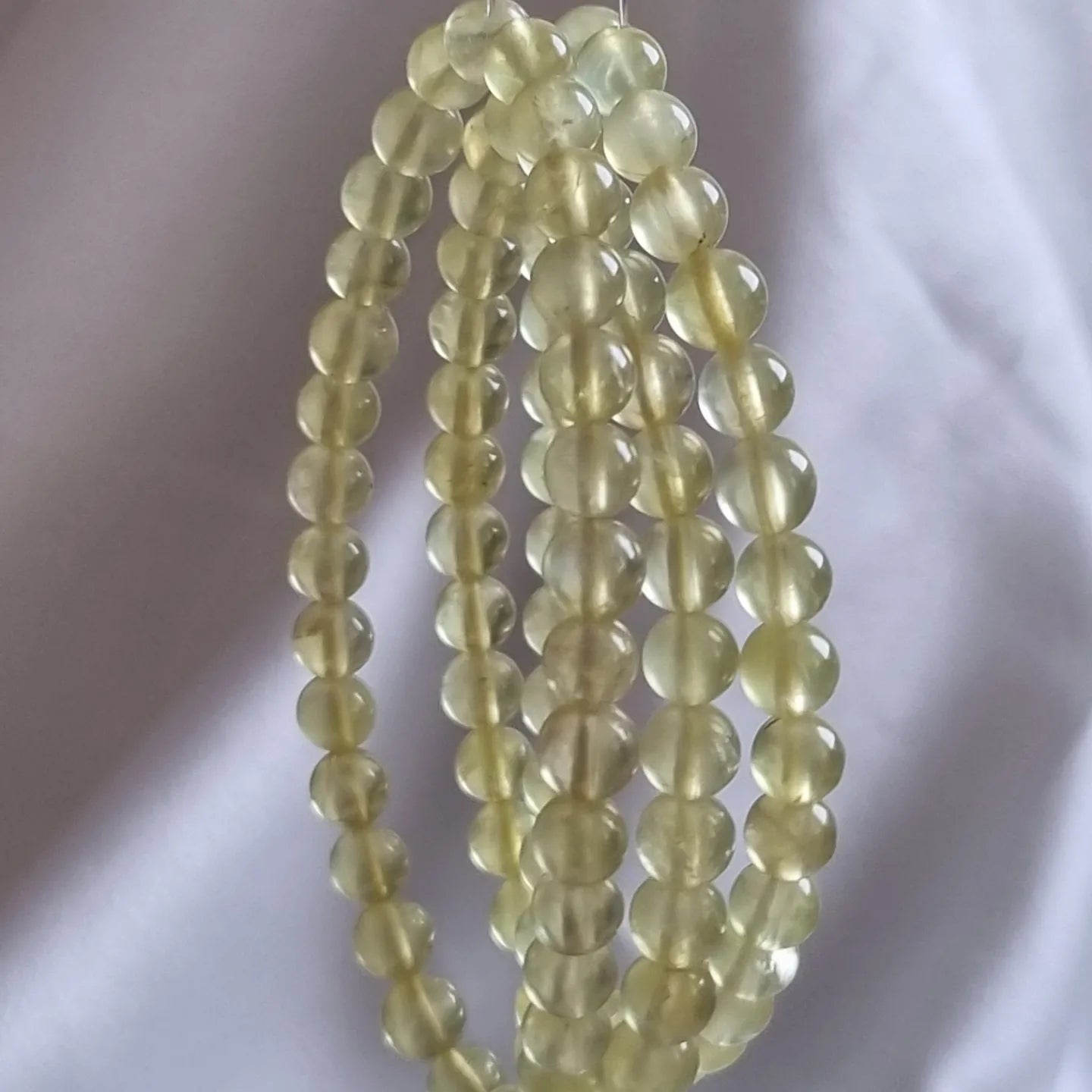 Golden Prehnite 3-rounds Bracelet