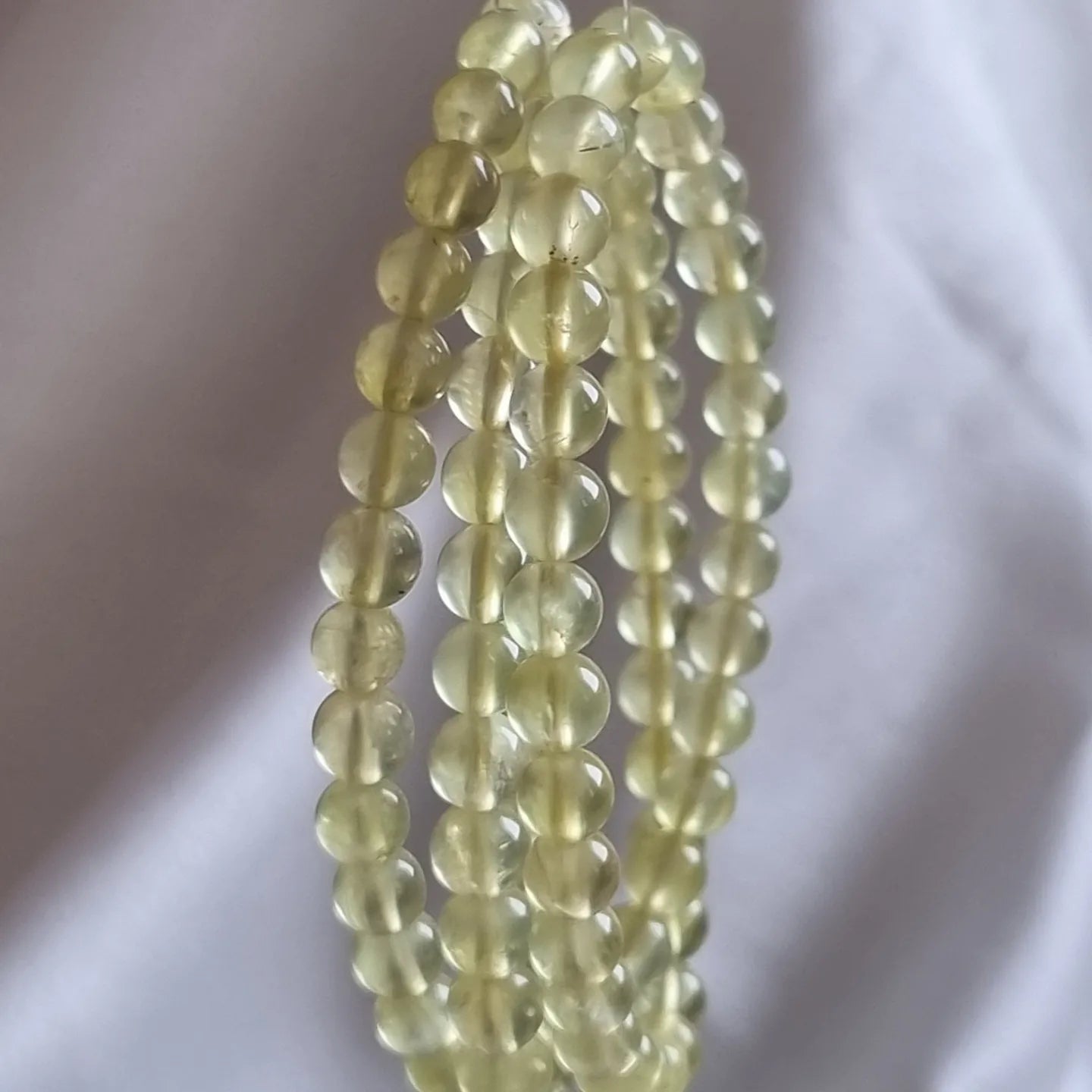 Golden Prehnite 3-rounds Bracelet