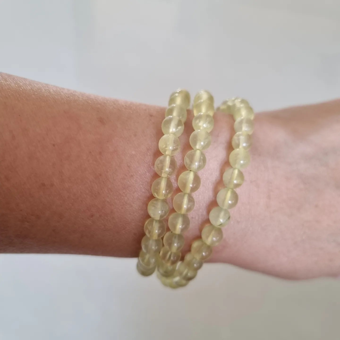 Golden Prehnite 3-rounds Bracelet